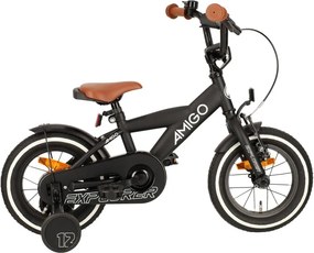 Explorer 12 Inch 20 cm Boys Coaster Brake BlackWhiteAMIGO