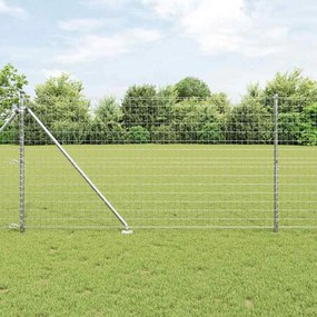 vidaXL Φράχτης με Στήλες. Ασημί 1.2 x 10 m Ατσάλι