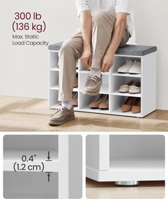 Παγκάκι Εισόδου Με Αποθηκευτικό Χώρο (78.5x30.3x48) Vasagle LHS009W14