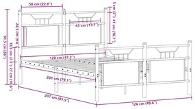 Πλαίσιο Κρεβατιού Χωρ. Στρώμα Καφέ Δρυς 120x200εκ. Επ. Ξύλο - Καφέ