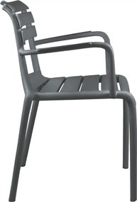 Πολυθρόνα Almea pakoworld στοιβαζόμενη pp ανθρακί 58x56x82εκ