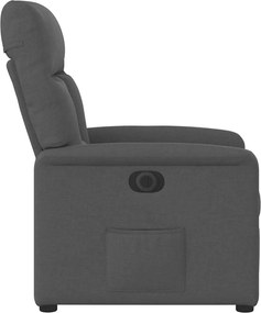 vidaXL Πολυθρόνα Ανακλινόμενη Ηλεκτρική Σκούρο Γκρι Υφασμάτινη