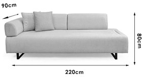 Καναπές-κρεβάτι PWF-0595 pakoworld 3θέσιος ύφασμα ανθρακί 220x90x80εκ - Ύφασμα - 071-001342