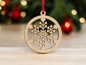 Intra απο ξύλο plywood 3mm-4mm πάχος – Μπάλα με νιφάδες χιονιού Χριστουγεννιάτικο δέντρο 30x30 cm INTRAVECTRY-MY546939
