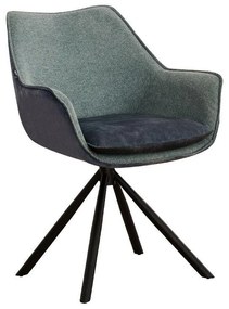 Rotated Armchair with Metal Legs 5064 Fylliana Green 62x61.5x84 cm