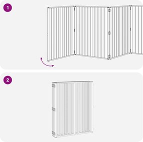 vidaXL Πόρτα Σκύλου 8 pcs Μαύρο 80 x 100 cm Επικαλυμμένος Χάλυβας