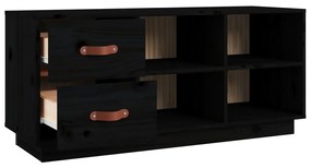 vidaXL Παπουτσοθήκη Μαύρο 100x34x45 εκ. από Μασίφ Ξύλο Πεύκου