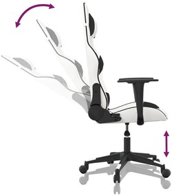 vidaXL Καρέκλα Gaming Λευκό/Μαύρο από Συνθετικό Δέρμα