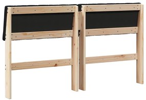 vidaXL Ταπετσαρισμένο κεφαλάρι Μαύρο 135 cm Στερεά ξυλεία πεύκου
