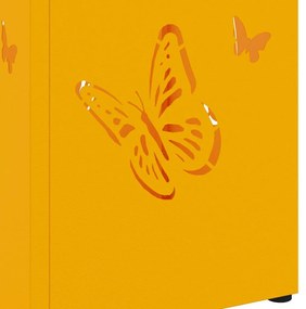vidaXL Σχέδιο & βάση αποθήκευσης Μουσταρδί 15.5 x 15.5 x 49 εκ Ατσάλι