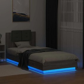vidaXL Κρεβάτι με Κεφαλάρι Γκρι Sonoma Επεξεργασμένο ξύλο