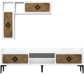 Σύνθεση Τηλεόρασης Samba 845HCT3076 180x35x52cm White-Walnut