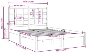 ΠΛΑΙΣΙΟ ΚΡΕΒΑΤΙΟΥ ΛΕΥΚΟ 180 X 200 ΕΚ. ΜΑΣΙΦ ΞΥΛΟ 6FT SUPER KING 3105486