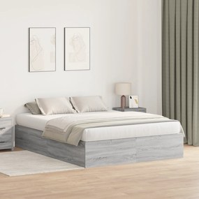 vidaXL Κρεβάτι Αποθήκευσης Γκρι Σονομα 140x200 εκ