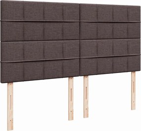 vidaXL Κρεβάτι Boxspring με Στρώμα Σκούρο Καφέ 200x200 εκ. Υφασμάτινο