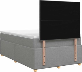 vidaXL Κρεβάτι box spring με στρώμα Ανοιχτό γκρι 120 x 190 cm Ύφασμα