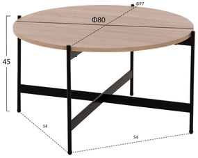 ΣΕΤ 2ΤΜΧ ΤΡΑΠΕΖΙΑ ΣΑΛΟΝΙΟΥ RONDA HM21089.02 MDF ΣΟΝΑΜΑ Φ80εκ &amp; Φ50εκ