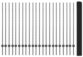 vidaXL Συρμάτινος Φράκτης με 44 U Posts Γκρι 1.4x50 μ Ατσάλι