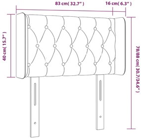 vidaXL Κεφαλάρι Κρεβατιού LED Ροζ 83x16x78/88 εκ. Βελούδινο