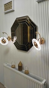 Modern Κρυστάλλινο χρυσός Απλίκ με Περιστρεφόμενο Σχέδιο 25x18 cm