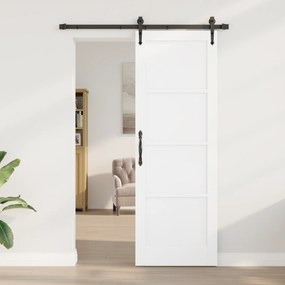 vidaXL Συρόμενη Πόρτα με Σετ Εξαρτημάτων 'ORKDAL' Λευκή Στερεά Ξυλεία Πεύκου