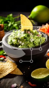 Intra Συλλεκτικό Ξύλινο Παζλ Plywood 4mm - Μπολ γκουακαμόλε με πατατάκια τορτίγιας και φρέσκα υλικά Σε Ξύλινο Κουτί - Διαστάσεις: 10x10 cm – 25 κομμάτια