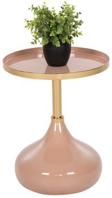 ΤΡΑΠΕΖΙ ΒΟΗΘΗΤΙΚΟ ΣΤΡΟΓΓΥΛΟ UTRI HM4384.10 ΜΕΤΑΛΛΟ ΣΕ ΣΟΜΟΝ-ΜΠΕΖ Φ35,5x44,5Υ εκ.