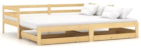 vidaXL Καναπές Κρεβάτι Συρόμενος 2x(90x200) εκ. από Μασίφ Ξύλο Πεύκου