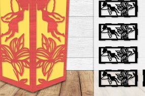 Σετ των 2 Intra απο ξύλο plywood Χρώμα wenge 3mm-4mm πάχος - Fairy Lamp Lasercut Δίασταση 20x20 cm INTRAFABR-88133115