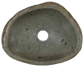 vidaXL Λεκάνη Ανοιχτό γκρι (30-37) x (25-30) x 12 εκ. Πέτρα Ποταμού
