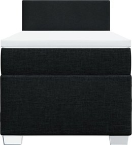 vidaXL Κρεβάτι Boxspring με Στρώμα Μαύρο 100 x 200 εκ. Υφασμάτινο
