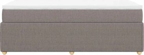 vidaXL Κρεβάτι Boxspring με Στρώμα Taupe 80x200 εκ. Υφασμάτινο