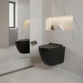 Siamp Fit Black Matt Rimless - Κρεμαστή Λεκάνη