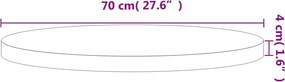 vidaXL Επιφάνεια Τραπεζιού Στρογγυλή Ø70x4 εκ. Μασίφ Ξύλο Οξιάς