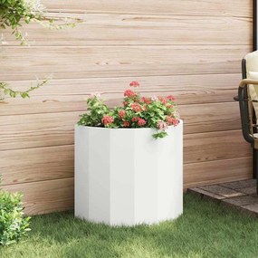 vidaXL Γλάστρα Λευκό 60 x 30 x 50 εκ. Ατσάλι