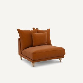 Πολυθρόνα χωρίς μπράτσα από λινό βελούδο, LAZARE