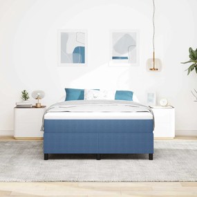 vidaXL Κρεβάτι πλατφόρμα Μπλε 140 x 200 cm Υφασμάτινο Κορντουρά
