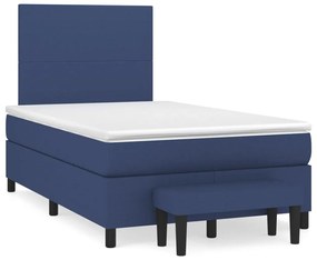 Κρεβάτι Boxspring με Στρώμα Μπλε 120x190 εκ. Υφασμάτινο 3270347