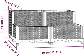 vidaXL Ζαρντινιέρα 80 x 80 x 38 εκ. από Πολυπροπυλένιο