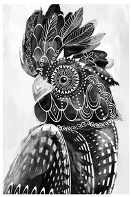 Πίνακας Σε Καμβά Black Major 022077 80x120xH3,5cm White-Black Κάθετοι Wood, Canvas