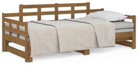vidaXL Καναπές Κρεβάτι Συρόμενος Μελί 2x(90x190) εκ. από Μασίφ Πεύκο