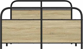 vidaXL Σκελετός Κρεβ. Χωρίς Στρώμα Sonoma Δρυς 140x190 εκ. Μεταλλικό