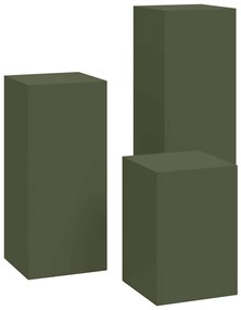 vidaXL Βάση φυτών 3 pcs Λαδί Ατσάλι