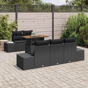 vidaXL Σετ Καναπέ Κήπου με αποθήκευση 6 pcs Μαύρο Πολυ ράταν