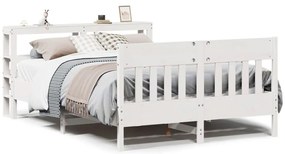 vidaXL Σκελετός Κρεβ. Χωρίς Στρώμα Λευκό 140x190 εκ Μασίφ Πεύκο