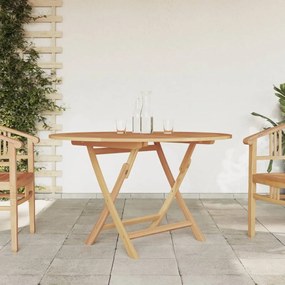 Τραπέζι Κήπου Πτυσσόμενο Ø 120 x 75 εκ. Μασίφ Ξύλο Teak