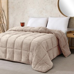 Κουβερτοπάπλωμα Flannel-Sherpa Μονό 160x220εκ. Shelby Beige Melinen 20003773