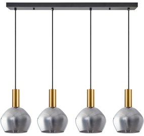 Φωτιστικό Οροφής SE21-GM-4-4BL-GL2 ADEPT TUBE Gold Matt Pendant Smoked Glass+ - 51W - 100W - 77-8587