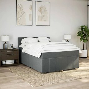 ΚΡΕΒΑΤΙ BOXSPRING ΜΕ ΣΤΡΩΜΑ ΣΚΟΥΡΟ ΓΚΡΙ 140X190 ΕΚ. ΥΦΑΣΜΑΤΙΝΟ 3287064