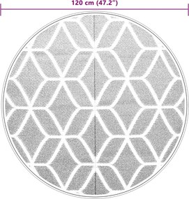vidaXL Χαλί εξωτερικού χώρου ARAKIL γκρι Ø120 cm PP